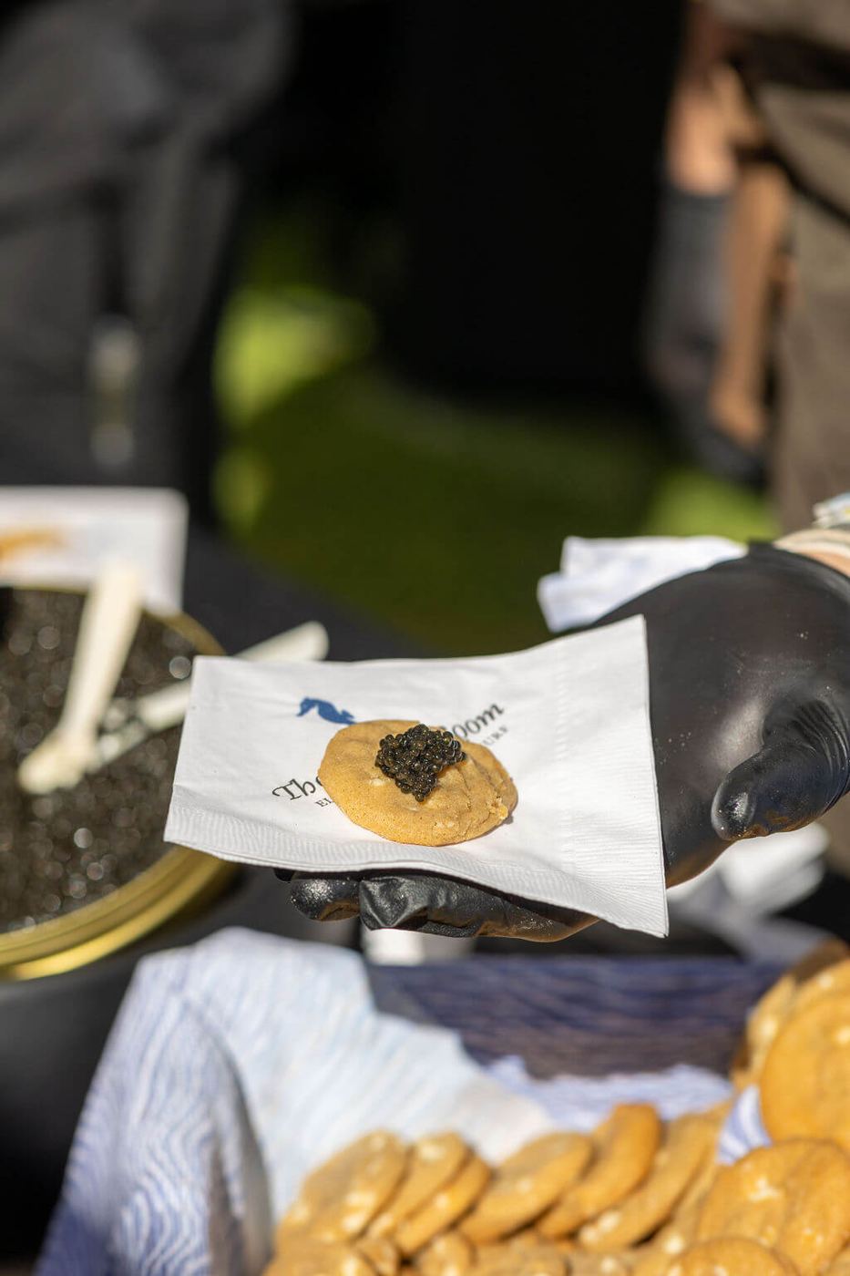 A plated bite in the VIP Lounge