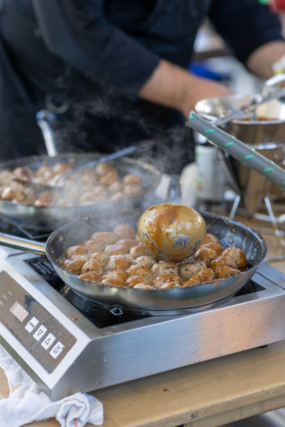 A dish cooking in the lounge