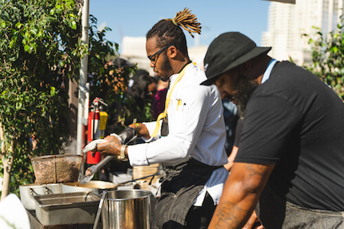 Chefs Kelston Moore and DuVal Warner at the San Diego Bay Wine and Food Festival Grand Tasting