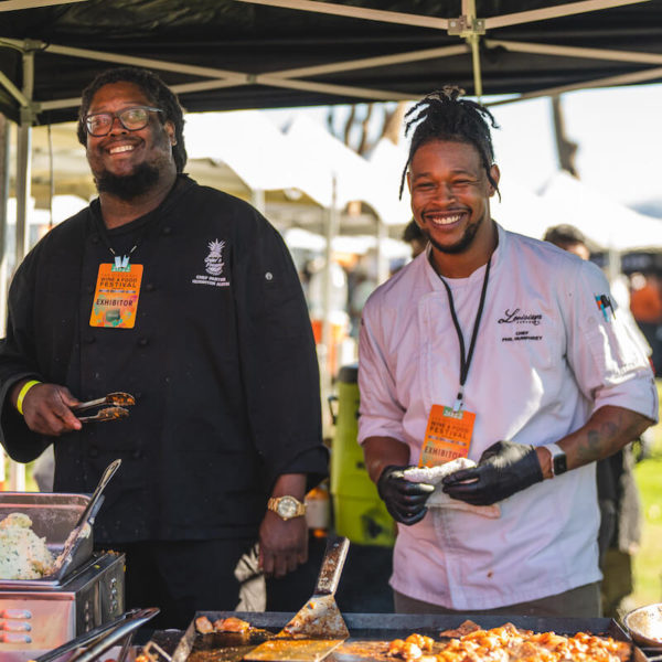 Chef Quinnton Austin and Chef Phil Humphrey at San Diego Bay Wine & Food Festival Grand Tasting