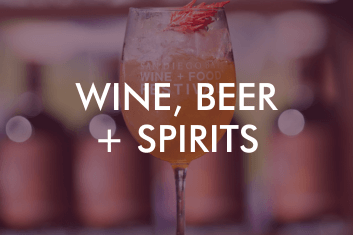 Wine, Beer + Spirits
